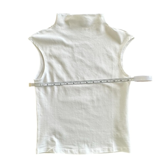 NEW J. CREW Fitted Mockneck Tank Top in White Stretch Cotton Blend Size XS - Picture 4 of 6